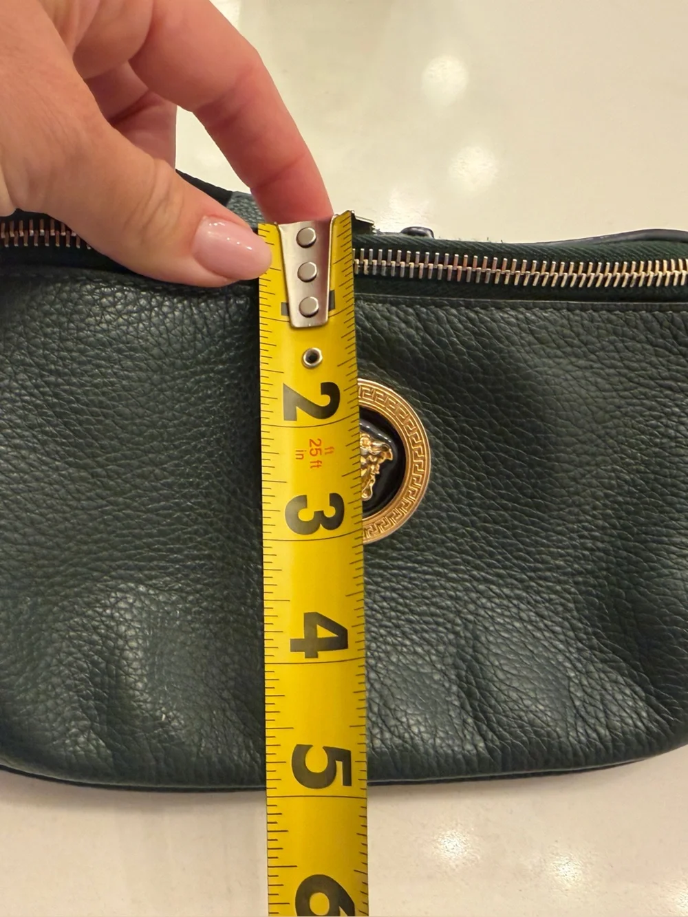 Grained Calfskin Vanitas Medea Belt Bag Green